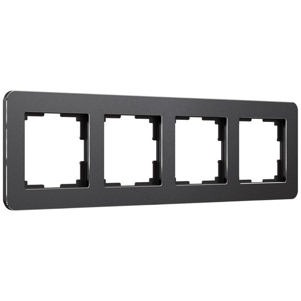 Рамка металлическая 4 поста WERKEL Platinum W0042608 черный алюминий