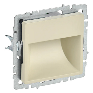 светильник Белый дневной 1W ПЛ20-БрКр бежевый BR-FL20-K10 BRITE IEK встраиваемый в подрозетник