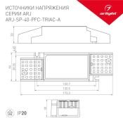 блок питания токовый (AC-DC) 700-1050mA 40W 028185(1) ARJ-SP-40-PFC-TRIAC-INS диммер