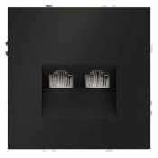 Розетка компьютерная встраиваемая VOLTUM S70 двойная RJ45+RJ45 кат.6 черный матовый