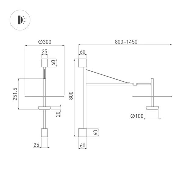 Накладной светильник   9W Белый теплый 059596 SP-CAMPANA-WALL-L1450 Warm3000 (BK, 130 deg, 230V, TELESCOPIC) настенный черный Накладной светильник   9W Белый теплый 059596 SP-CAMPANA-WALL-L1450 Warm3000 (BK, 130 deg, 230V, TELESCOPIC) настенный черный