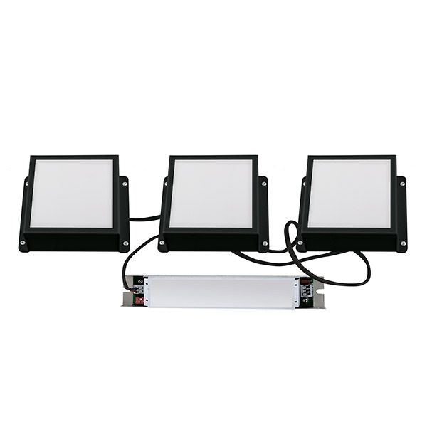 светильник  20W Белый дневной Грильято UL-00012836 ULP-1010-20W-4000K IP54 GRILYATO OPAL BLACK KIT03 квадратный черный (3шт)