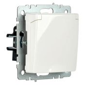 Штепсельная розетка встраиваемая IEK BRITE 16А BR-R16-16-K01 РСбш10-3-БрБ с з/к и шторками с крышкой белый IP20