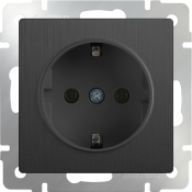 Штепсельная розетка встраиваемая WERKEL 16A 250V WL04-SKG-01-IP20 / W1171004 с/з  графит рифленый