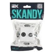 Розетка встраиваемая комбинированная IEK SKANDY SK-AF20-O-K01 SK-A13W TV+SAT арктический белый