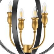 Люстра подвесная Lightstar без лампы 731247 CERO 4х40W E14 черный/золото
