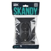 Штепсельная розетка встраиваемая двойная IEK SKANDY 16А SK-R21-16-K48-F SK-R08T без з/к без шторк в сборе титан