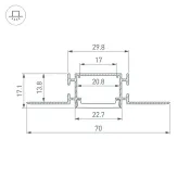 алюминиевый профиль FANTOM-W23-2000 ANOD 040330