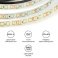 Светодиодная лента  Белый 2835 12V  9.6W/m 120Led/метр герм (силикон) LSE-261 Эконом 6500K IP65