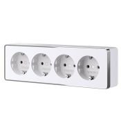 Штепсельная розетка накладная четверная WERKEL GALLANT 16A 250V W5072210  с/з и шторками белый Штепсельная розетка накладная четверная WERKEL GALLANT 16A 250V W5072210  с/з и шторками белый