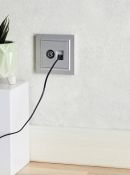 Розетка встраиваемая комбинированная IEK BRITE BR-AK20-1-K47 РТВ/РК12-БрА TV+RJ45 кат.5E алюминий