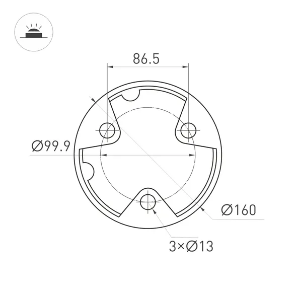 светильник 20W MIX 045537 LGD-CASTELLO-BOLL-H800 Warm3500-MIX 80 deg 220V IP65 прямоугольный стационарный серый