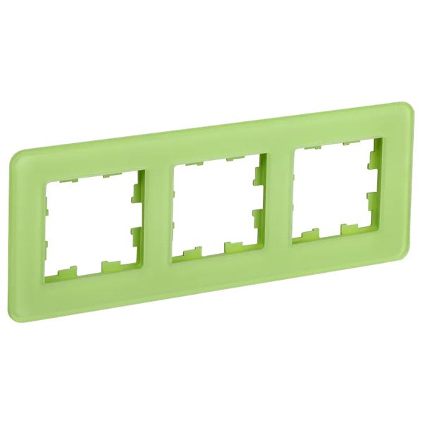 Рамка стеклянная 3 поста IEK BRITE BR-M32-G-41-K06 РУ-3-2-Бр эко грин RE