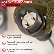 Вилка переносная 3Р+РЕ 32А каучук  IP44
