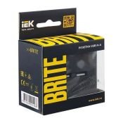 Розетка встраиваемая USB IEK BRITE A+A 3,1А BR-U21-D31-K53 РЮ10-1-БрГ графит