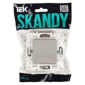 Выключатель встраиваемый одноклавишный перекрестный IEK SKANDY SK-V13-0-10-K23 SK-V03S серебряный