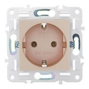 Штепсельная розетка встраиваемая IEK SKANDY 16А SK-R11-16-K98 SK-R05Sa с з/к без з/ш песочный