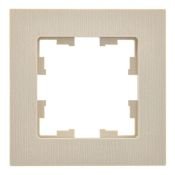 Рамка пластик 1 пост IEK BRITE BR-M12-51-K10 РУ-1-Бр бежевый рифленый