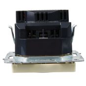 Штепсельная розетка встраиваемая IEK BRITE 16А BR-R14-16-U21-D31-K10 РЮш10-2-БрКр с з/к и шторками с USB A+A 3,1А бежевый