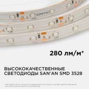 Светодиодная лента  Красный 3528 12V  4.8W/m 60Led/метр герм (силикон) 00-04 Стандарт IP65