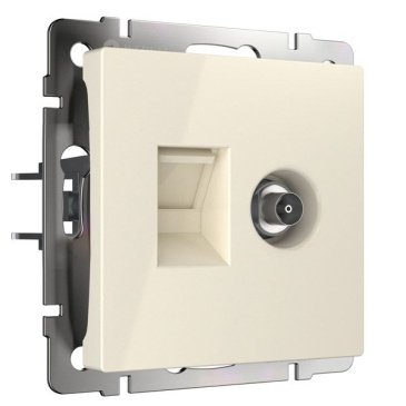 Розетка встраиваемая комбинированная RJ-15+ТВ  WERKEL W1181303 слоновая кость