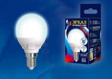 светодиодная лампа шар  G45 Белый дневной  7.0W UL-00002417 LED-G45 7W/NW/E14/FR PLP01WH ЯРКАЯ