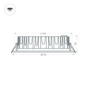 Встраиваемый светильник  16W Белый теплый 021068  LTD-145WH-FROST-16W 220V IP44 круглый белый