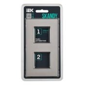 Рамка стеклянная 2 поста IEK SKANDY SK-M22-G-K37 SK-F22Sh шампань