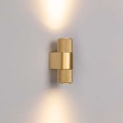 светильник  6W Белый теплый 035562 SP-SPICY-WALL-MINI-TWIN-S104x39-2x3W 220V IP20 цилиндр накладной золотой