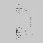 Подвес тросовый Hang с прямым коннектором питания Flarity TRA157SW-IPC1-B чёрный