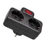 разветвитель -двойник Uniel с заземлением с выключателем UL-00011244 S-GES2-16PB BLACK разветвитель -двойник Uniel с заземлением с выключателем UL-00011244 S-GES2-16PB BLACK