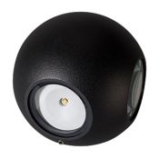светильник   8W Белый теплый 021818 LGD-Wall-Orb-4B 4 широких луча  220V IP54 круглый накладной черный Уценка!!! с витрины