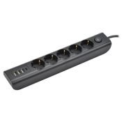 удлинитель с заземлением и выключателем MODERN и 3xUSB-A 2.0, 1xTYPE-C WYP12-16-05-02-ZKU-K02 черный удлинитель с заземлением и выключателем MODERN и 3xUSB-A 2.0, 1xTYPE-C WYP12-16-05-02-ZKU-K02 черный