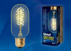 лампа ретро накаливания Vintage форма цилиндр 40W UL-00000486 IL-V-L45A-40/GOLDEN/E27 CW01 диммируемая