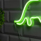 фигурка  светодиодная неоновая «Динозавр»  Зеленый, ААх3, 24х24 см