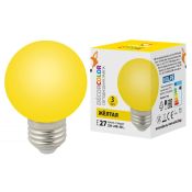 лампа декоративная светодиодная шар  G60 Желтый  3.0W UL-00006961 LED-G60-3W/YELLOW/E27/FR/С DECOR COLOR