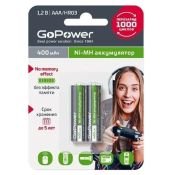элемент питания аккумулятор ААА 400mAh R-03 GoPower блок 2шт. элемент питания аккумулятор ААА 400mAh R-03 GoPower блок 2шт.