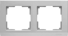 Рамка пластик 2 поста WERKEL Stark WL04-Frame-02 / W0021806 серебряный