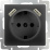 Штепсельная розетка встраиваемая WERKEL 16A 250V WL08-SKGS-USBx2-IP20 с/з, шторками и USB  черный