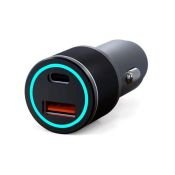 Зарядное устройство 2xUSB (USB-C + USB-A) c LED-подсветкой, 68Вт автомобильное черный Зарядное устройство 2xUSB (USB-C + USB-A) c LED-подсветкой, 68Вт автомобильное черный