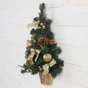 Ёлка искусственная настенная «Зимнее волшебство. Звёзды шишки», 45 см, золото, ПВХ ветки отгибаются Ёлка искусственная настенная «Зимнее волшебство. Звёзды шишки», 45 см, золото, ПВХ ветки отгибаются