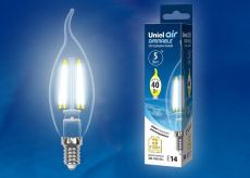 светодиодная лампа свеча на ветру Белый дневной  5W UL-00002865 LED-CW35-5W/NW/E14/CL/DIM GLA01TR  Диммируемая AIR