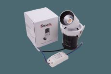 Встраиваемый светильник  12W Белый теплый SPL-R1-12-WW 220V IP20 поворотно-выдвижной цилиндр белый с черной вставкой