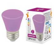 лампа декоративная светодиодная колокольчик D45 Фиолетовый 1.0W UL-00005644 LED-D45-1W/PURPLE/E27/FR/С DECOR COLOR