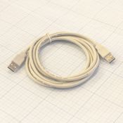 Кабель штекер USB A - штекер USB A  1.8М (белый)