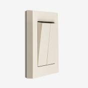 Пульт-радиопередатчик двуклавишный Base-2 без фиксации без рамки бежевый Пульт-радиопередатчик двуклавишный Base-2 без фиксации без рамки бежевый