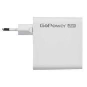 Зарядное устройство GPQC10 1USB+2Type-C 65W QC3.0 GAN GoPower белый Зарядное устройство GPQC10 1USB+2Type-C 65W QC3.0 GAN GoPower белый