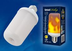 лампа декоративная светодиодная цилиндр  L60 Белый теплый  6.0W LED-L60-6W/FLAME/E27/FR PLD01  E27 с эффектом  пламени