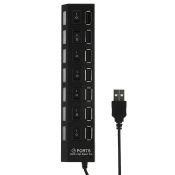 Разветвитель USB на 7 портов с выключателями, USB 2.0, черный Разветвитель USB на 7 портов с выключателями, USB 2.0, черный