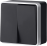 Выключатель накладной двухклавишный WERKEL GALLANT WL15-03-01 / W5020035 черный/хром